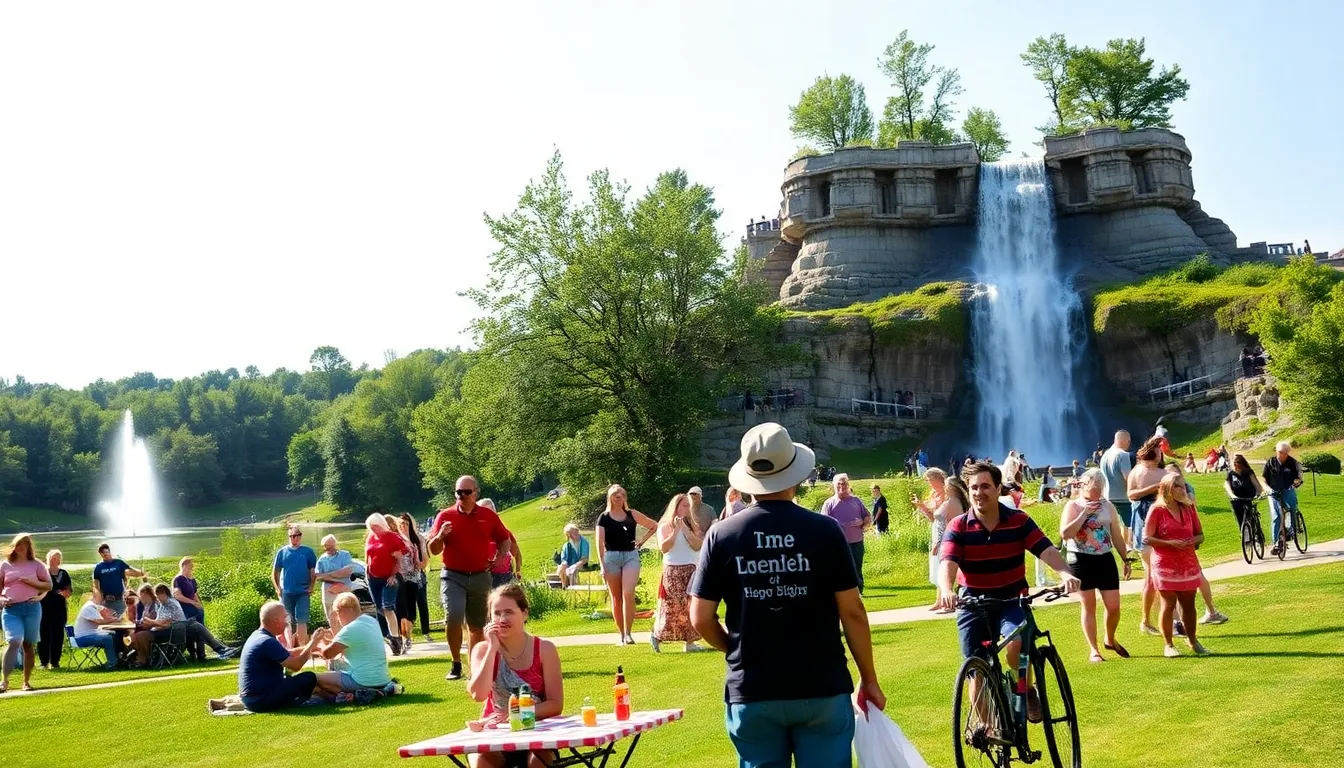 people enjoying outdoor activities in a scenic Twin Cities park.