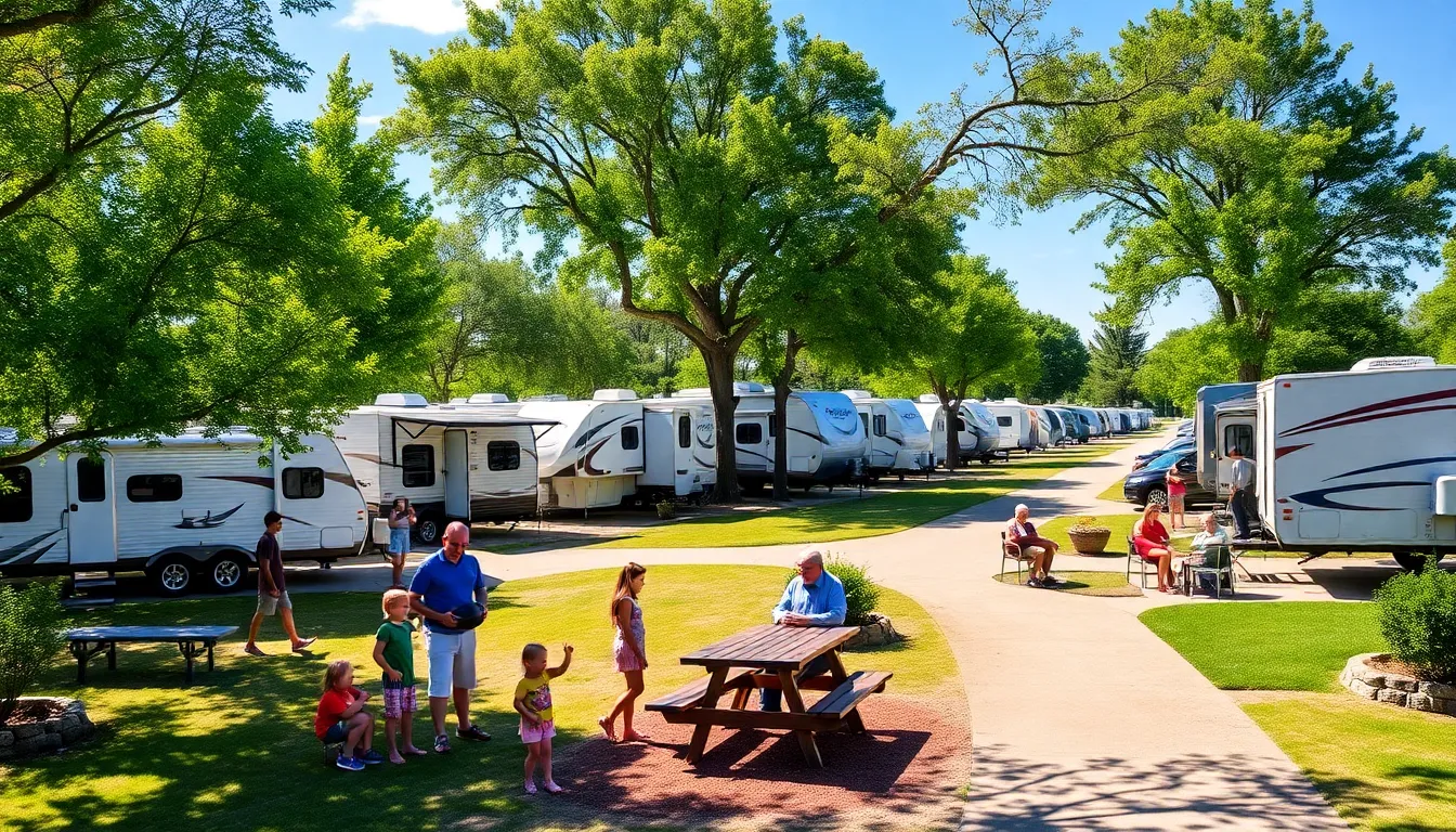 families enjoying time together at Sun Outdoors RV Park.